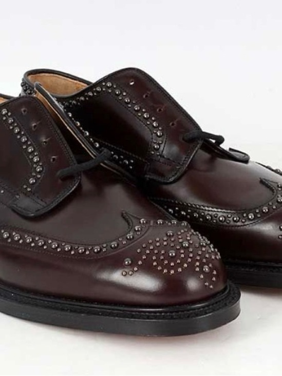 Church's Other - Church's Men's Studded Wingtip Oxfords in Dark Burgundy